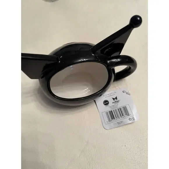 NWT Kuromi Hello Kitty & Friends Sanrio Sculpted Ceramic Mug Cup Black White - Picture 2 of 7